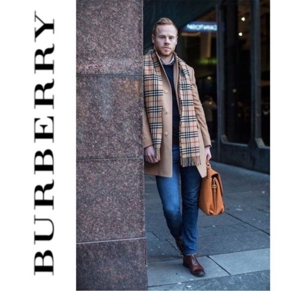 Burberry Other - BURBERRY Classic Cashmere Nova Check Pattern Fringe Scarf